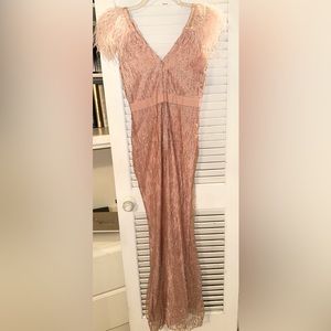 Alamour the Label Feather Fringe V neck dress